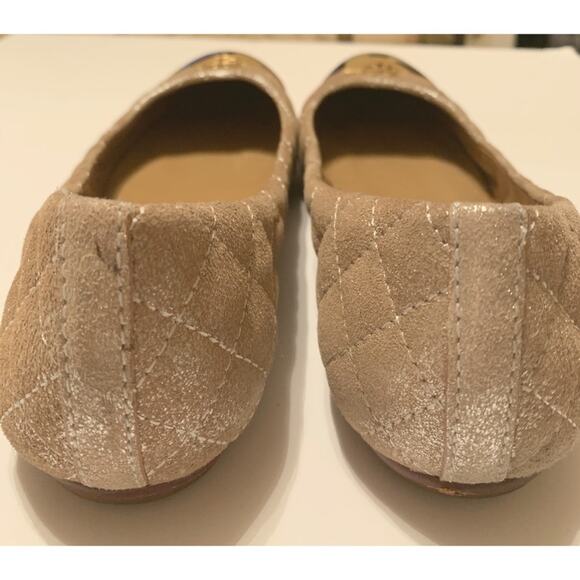TORY BURCH Gold Quilted Ballerina Flats Gold - Picture 7 of 9
